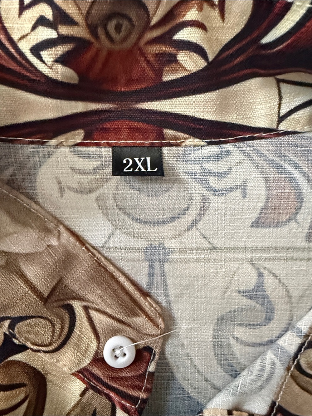 Lot of 3 fun Casual Short-Sleeve Button-Down Shirts.  Monkey Print, sun, pattern - Picture 5 of 7